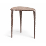 Gild - Genuine Marble Top And Aluminum Base End / Side Table - Brown / - Dark Brown, 17.5"