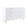 Gaines - 55" Dresser - White High Gloss - White, 55" Wide