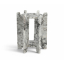 Soriano - Genuine Marble End / Side Table - Alaska - Gray, 16"