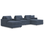 Cozymax - Ink - 5-Piece Pit Sectional With Storage Consoles, 144"