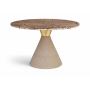 Baleen - 48" Genuine Marble And Jute Dining Table - Brown - Light Brown, 48"