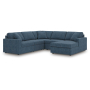 Cozymax - Ink - 5-Piece Sectional With Raf Corner Chaise, Wih Laf Corner Chair, 107"