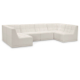 Relax - 6 Piece Modular U-Shaped Sectional - Cream, 128"