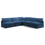 Plush - 5 Piece Modular Corner Armless Sectional - Navy, 105"