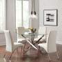 Beckham - 5 Piece Round Glass Top Dining Set - Chrome And