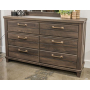 Vonitta Bay Six Drawer Dresser Dark Brown, 60.28" Wide