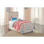Willowton - Whitewash - Twin Panel Headboard with Bolt on Bed Frame