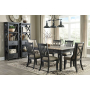 Tyler Creek - Dark Gray - 9 Pc. - Dining Room Table, 4 Side Chairs, 2 Upholstered Side Chairs, 2 Cabinets