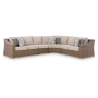 Laguna Heights 4-Piece Outdoor Sectional Beige, 131.5"