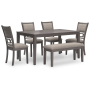 Wrenning - Gray - Dining Room Table Set (Set of 6)