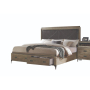 Athouman - Eastern King Bed - PU & Weathered Oak - Light Brown