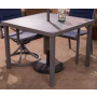 Rocky Creek Square Dining Table With Umbrella Option Gray, 38"