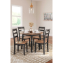 Gesthaven - Natural / Brown - 5 Pc. - Round Dining Room Drop Leaf Table, 4 Side Chairs