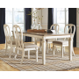 Realyn - White - 5 Pc. - Extension Table, 4 Ribbonback Side Chairs