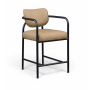 Serava - Vegan Leather Upholstered Counter Stool - Tan - Light Brown