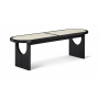 Canovia - Solid Wood And Faux Cane Bench