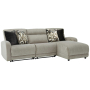 Colleyville - Stone - 3-Piece Power Reclining Sectional With Chaise, 104"
