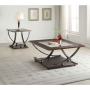 Isiah - Coffee Table - Black Nickel & Clear Glass, 36"
