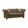 Aurelia - Loveseat With 2 Pillows - Brown Linen - Light Brown