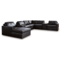 CozyMax II 8-Piece Sectional With LAF Corner Chaise And Audio Consoles Black, 158"