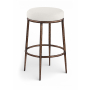 Ferro - Performance Fabric Upholstered Backless Bar Stool - Cream / Antique - White