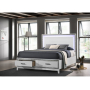Haiden - Eastern King Bed With LED & Storage - White