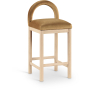 Conrad - Velvet Counter Stool With Natural Legs - Saddle