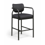 Serava - Vegan Leather Upholstered Bar Stool - Black