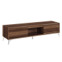 Raceloma - TV Stand - Walnut & Chrome - Dark Brown