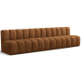 Arc - Velvet 4 Seats Modular Sofa - Saddle, 119"
