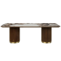 Willene - Dining Table With Ceramic Top - Walnut Finish, 94"