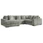 Lindyn - Fog - 4-Piece Sectional With LAF Corner Chaise, 133"
