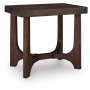 Korestone Rectangular End Table Dark Brown, 20"