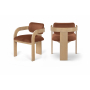 Cedra - Velvet Performance Fabric Upholstered Dining Chair (Set of 2) - Cognac - Dark Brown