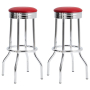 Retro - Upholstered Metal Swivel Bar Stool (Set of 2)
