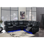 Um02 - Sectional PU LAF Power Console Reclining Loveseat With LED, 65.8"