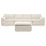 Fannin 4-Piece Sectional With Ottoman Ivory, 138"