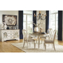 Realyn - White - 5 Pc. - Extension Table, 4 Ribbon Back Side Chairs