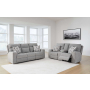 Biscoe - Pewter - 2 Pc. - Power Reclining Sofa, Power Reclining Loveseat