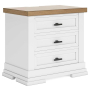 Ashbryn - White / Natural - Three Drawer Night Stand
