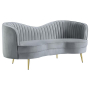 Sophia - Upholstered Channel Tufted Loveseat - Dark Gray