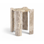 Ravello - Genuine Marble End / Side Table - Beige, 15"