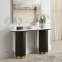 Clayten - Sofa Table - White Natural Marble Top & Espreeso Finish, 55"