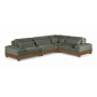 Turin - Chenille Fabric Upholstered 4 Piece Modular Sectional - Green / Painted Brown - Green, 127.75"