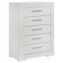 Ives - 5-Drawer Bedroom Chest Of Drawers - White High Gloss, 48.5" Tall