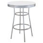 Retro - Round 1950's Bistro Pub Height Bar Table, 30"