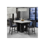 D04 - 7 Piece Dining Room Set (White Bar Table And 6 Bar Stools) - Black / - Black