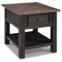 Tyler Creek - Grayish Brown / Black - Rectangular End Table, 24"