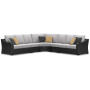 Beachcroft 5-Piece Outdoor Sectional Black / Light Gray, 130"