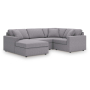 Cozymax - Granite - 4-Piece Sectional With Laf Corner Chaise, Wih Raf Corner Chair, 108"